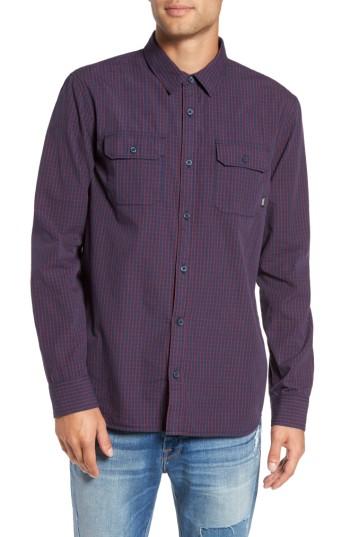 Men's Vans Palmer Windowpane Check Sport Shirt - Blue