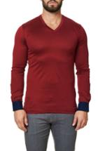 Men's Maceoo Long Sleeve V-neck (s) - Red