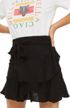 Women's Topshop Ruffle Tie Mini Skirt Us (fits Like 14) - Black