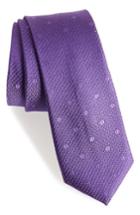 Men's Calibrate Texture Dot Silk Tie, Size - Purple