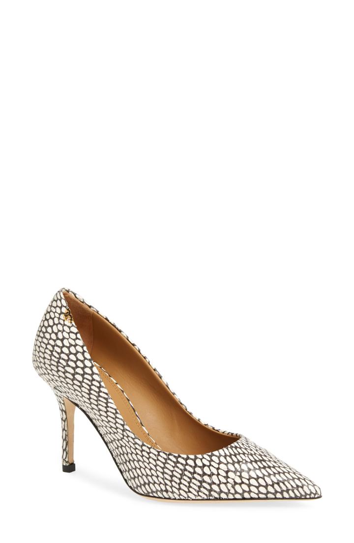 Women's Tory Burch Penelope Cap Toe Pump M - White