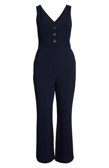 Women's Chelsea28 Button Front Jumpsuit - Blue