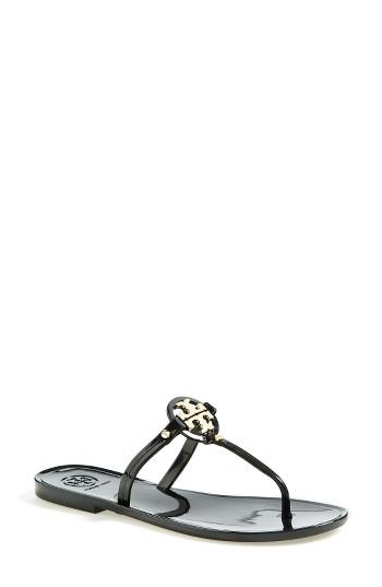 Women's Tory Burch 'mini Miller' Flat Sandal M - Black