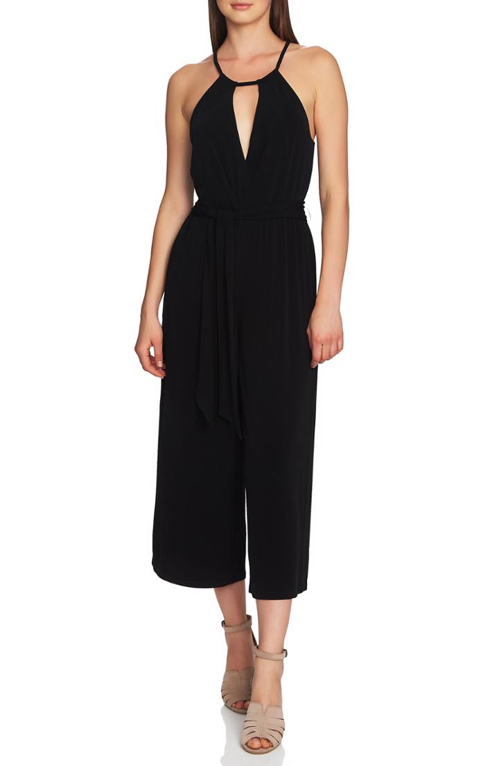 Women's 1.state Halter Neck Crop Jumpsuit - Black