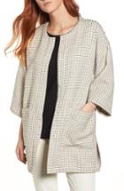 Women's Eileen Fisher Round Neck Kimono Jacket, Size - Beige