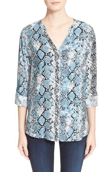 Women's Soft Joie 'dane' Snake Print Button Front Blouse