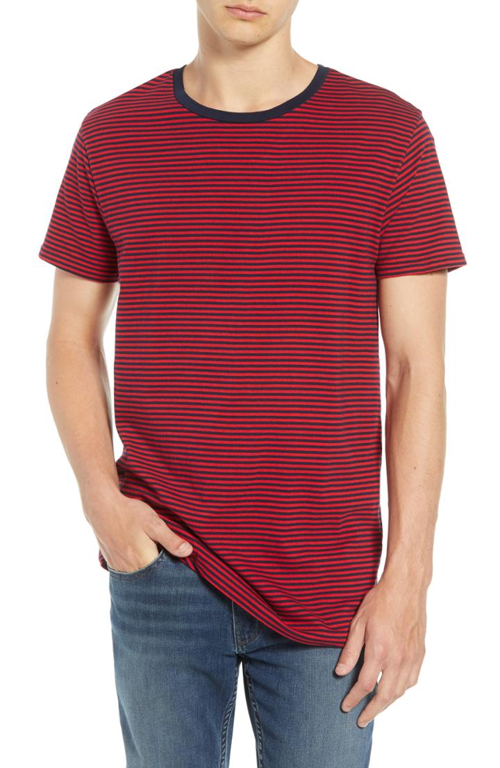 Men's Scotch & Soda Stripe T-shirt, Size - Red