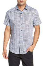 Men's Robert Graham Westward Classic Fit Stripe Sport Shirt, Size - White