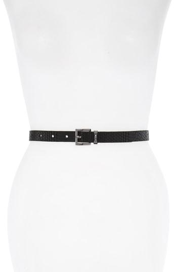 Women's Kate Spade New York Metallic Snake Pattern Reversible Belt - Black
