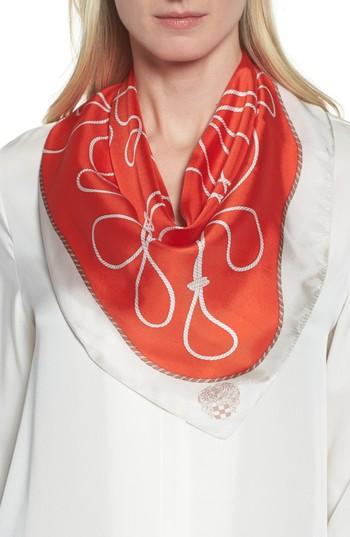 Women's Vince Camuto Nautical Knots Silk Bandana, Size - Red