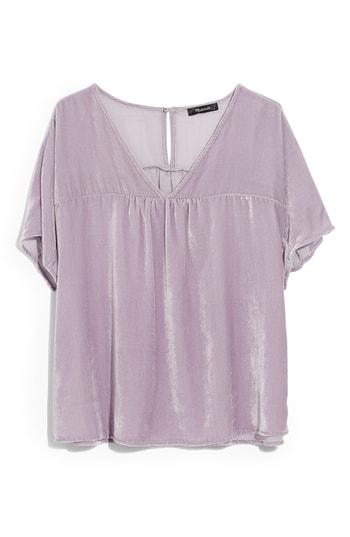 Women's Madewell Velvet Rhyme Top, Size - Grey