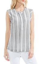 Women's Two By Vince Camuto Stripe Gauze Henley Top - Grey