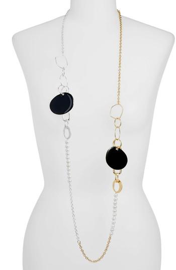 Women's Dvf Long Ring & Imitation Pearl Necklace