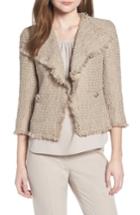 Women's Anne Klein Fringed Tweed Jacket - Beige
