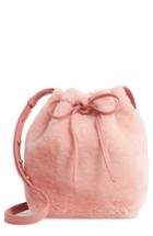 Mansur Gavriel Mini Genuine Shearling Bucket Bag - Pink