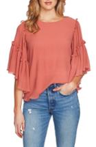 Women's 1.state Flounce Sleeve Pleated Blouse - Coral