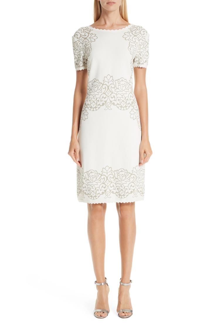 Women's St. John Collection Laurel Jacquard Sweater Dress - Beige