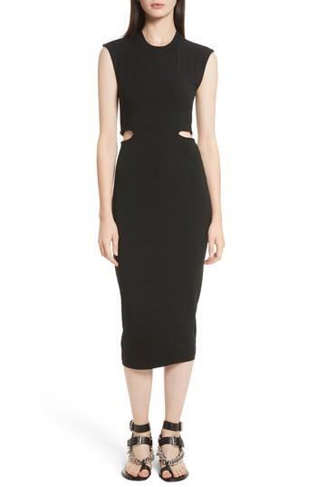 Women's T By Alexander Wang Cutout Stretch Jersey Dress - Black