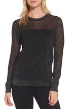 Women's Michael Michael Kors Sheer Metallic Overlay Sweater