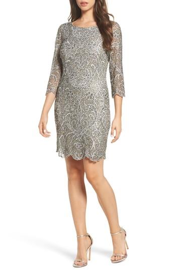 Women's Pisarro Nights Embroidered Cocktail Dress - Metallic