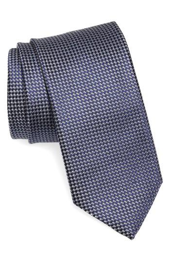 Men's Canali Grid Silk Tie, Size - Blue
