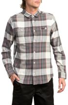 Men's Rvca Ludlow Plaid Flannel Shirt, Size - Ivory