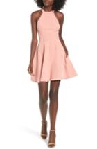 Women's Nbd Leo Fit & Flare Dress - Pink