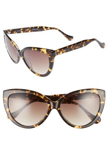 Women's Chelsea28 Curiosity 59mm Cat Eye Sunglasses - Fuji Tort