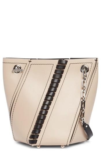 Proenza Schouler Mini Hex Whipstitch Leather Bucket Bag - Beige