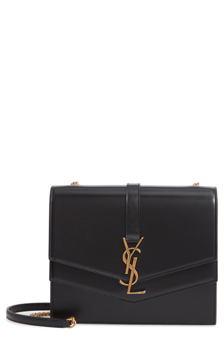 Saint Laurent Sulpice Leather Shoulder Bag - Black