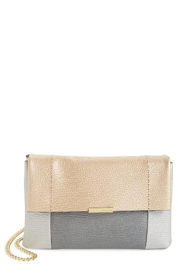 Ted Baker London 'parson' Pebbled Leather Crossbody Bag - Metallic