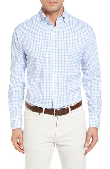 Men's Peter Millar Sheila Tattersall Regular Fit Performance Sport Shirt - Blue