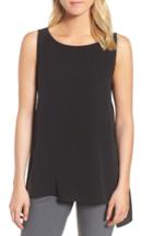Women's Eileen Fisher Wrap Back Silk Tank, Size - Black