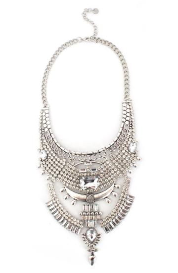 Women's Knotty Crystal Bib Necklace