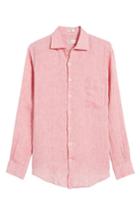 Men's Peter Millar Classic Fit Crown Cool Linen Sport Shirt, Size - Pink