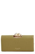 Women's Ted Baker London Pebbled Leather Matinee Wallet - Green