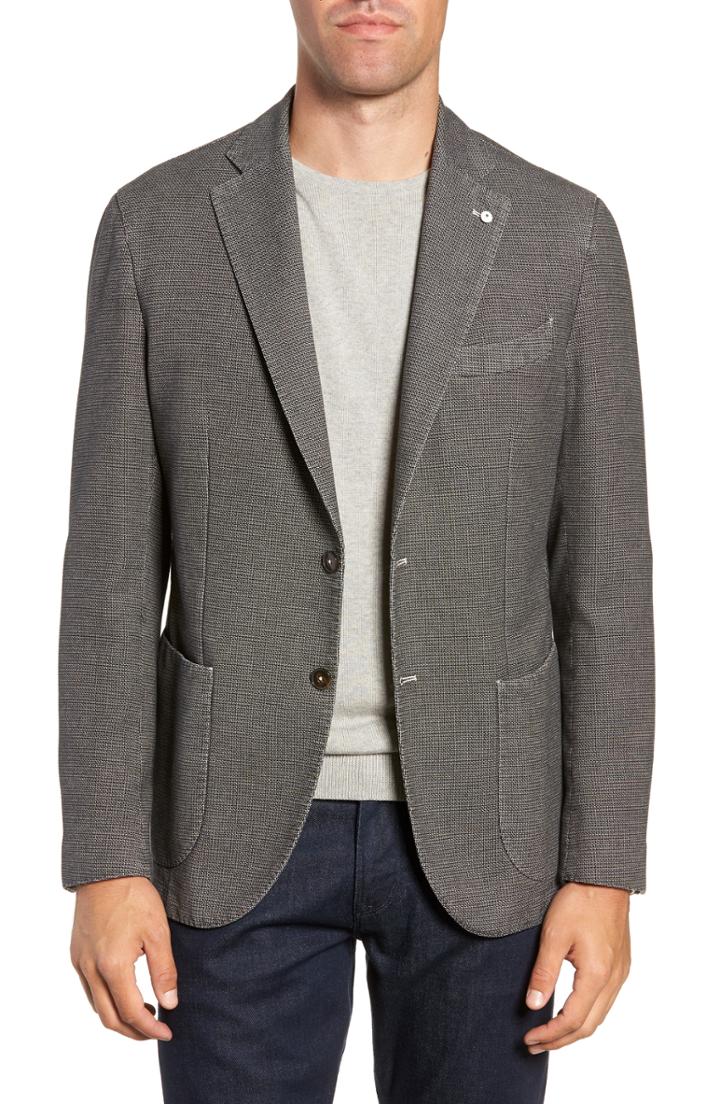 Men's L.b.m 1911 Classic Fit Cotton Blazer Us / 50 Eu R - Grey