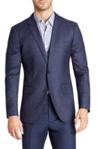 Men's Bonobos Jetsetter Slim Fit Stretch Check Wool Blazer S - Blue