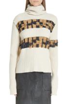 Women's Calvin Klein 205w39nyc Quilt Jacquard Stripe Sweater - Ivory