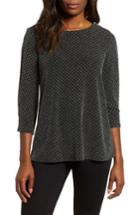 Women's Chaus Checkered Sparkle Shoulder Zip Top - Metallic