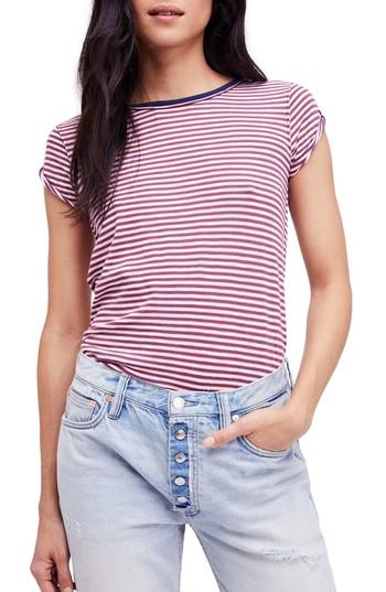 Women's Free People Clare Stripe Tee - Red