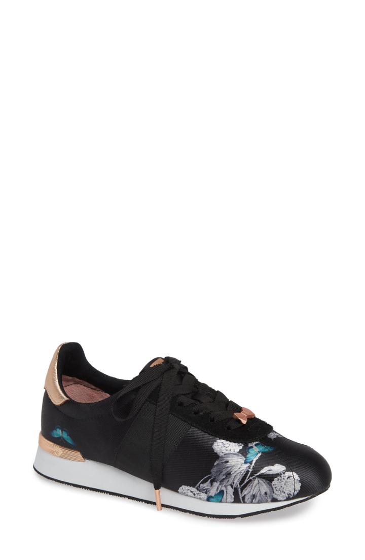 Women's Ted Baker London Emelei 2 Floral Sneaker M - Black