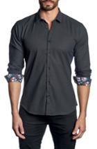 Men's Jared Lang Trim Fit Dot Sport Shirt - Black