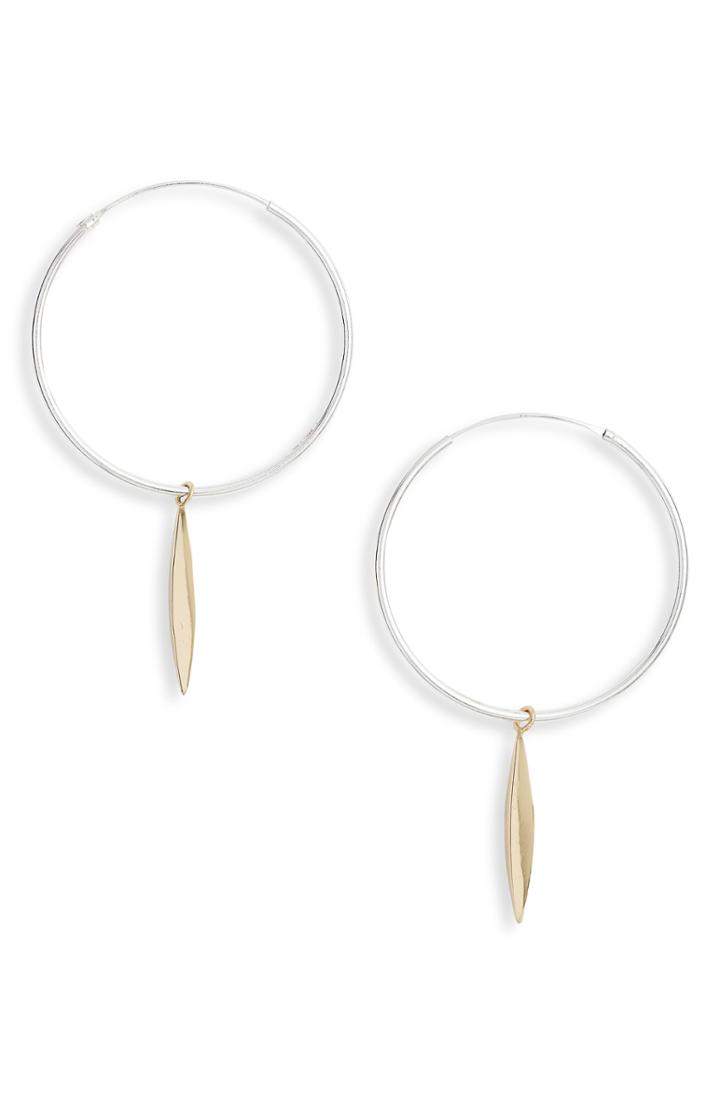 Women's Argento Vivo Linear Drop Hoop Earrings
