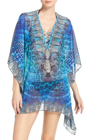 Women's Asa Kaftans Santorini Short Kaftan - Blue