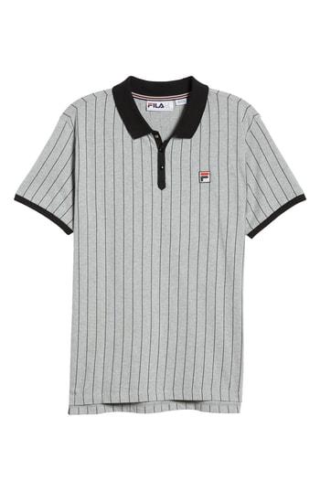 Men's Fila Snap Polo Shirt - Grey