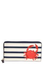 Women's Kate Spade New York Shore Thing - Crab Embellished Leather Wallet - Red