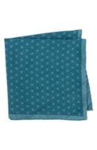 Men's Ted Baker London Starburst Geometric Silk Pocket Square, Size - Blue/green