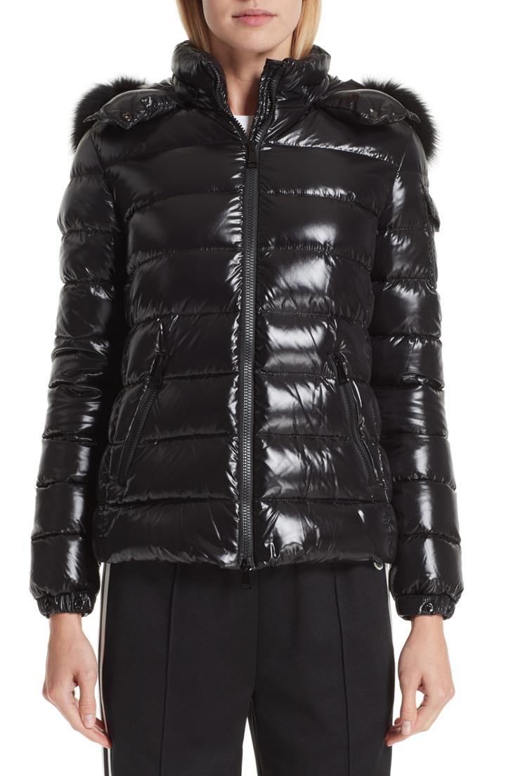 Women's Moncler Badyfur Down Puffer Jacket With Detachable Genuine Fox Fur Trim