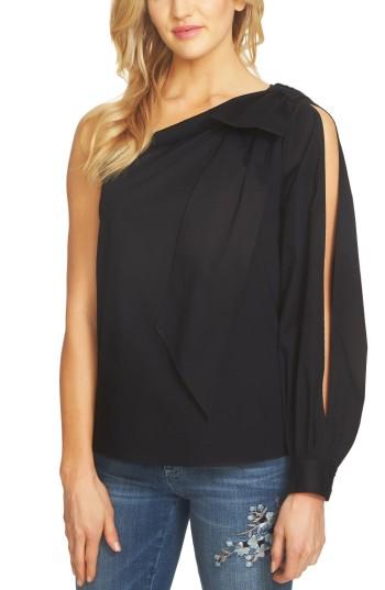Women's Cece One-shoulder Poplin Top - Black